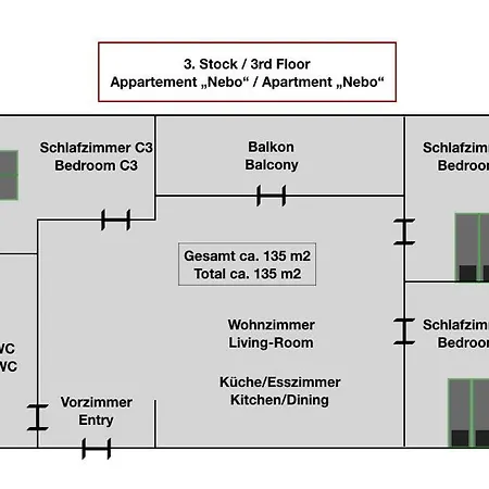 Tonka Luce Nebo Appartement *
